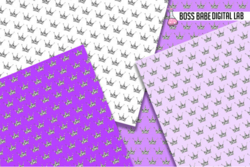 seamless-purple-and-silver-crown-papers