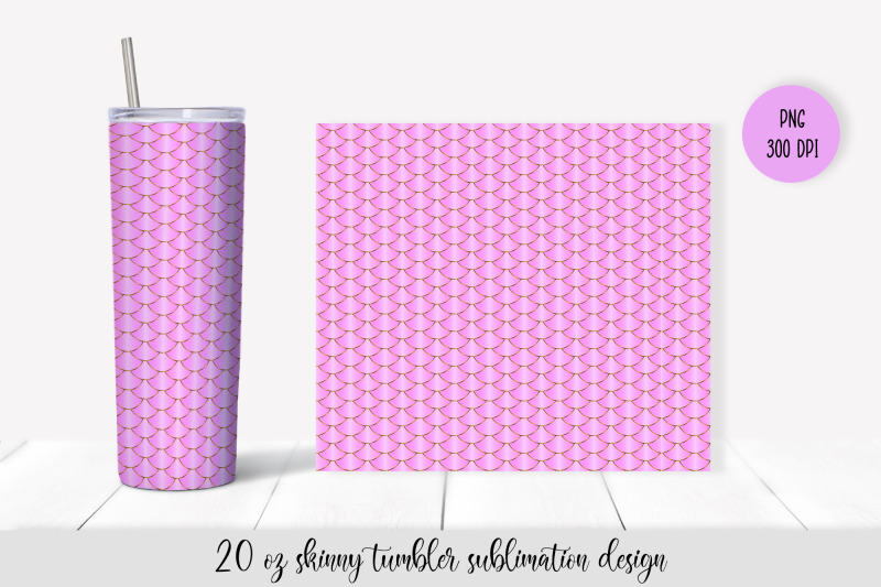 20oz-skinny-tumbler-sublimation-design-pink-mermaid-tumbler