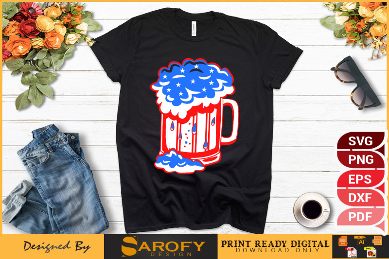 vector-beer-glass-design-for-4th-of-july-with-usa-flag-color