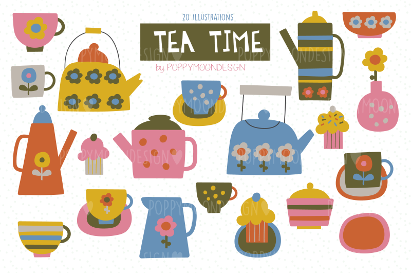 tea-time-clipart-set