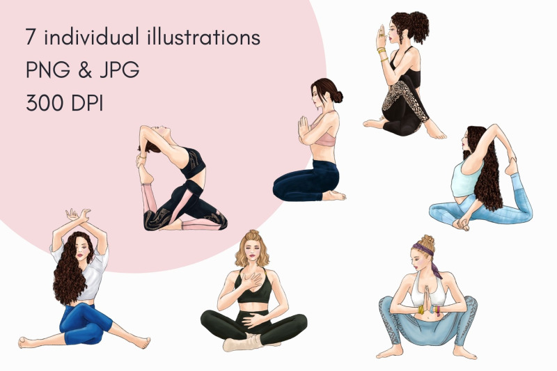 yoga-girls-2-light-skin-watercolor-fashion-clipart