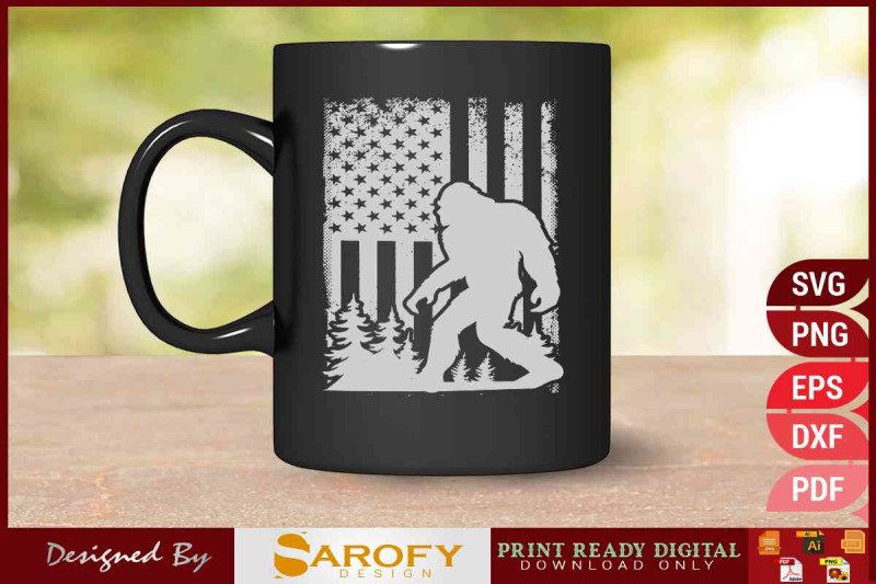 big-foot-happy-4th-july-usa-flag-design