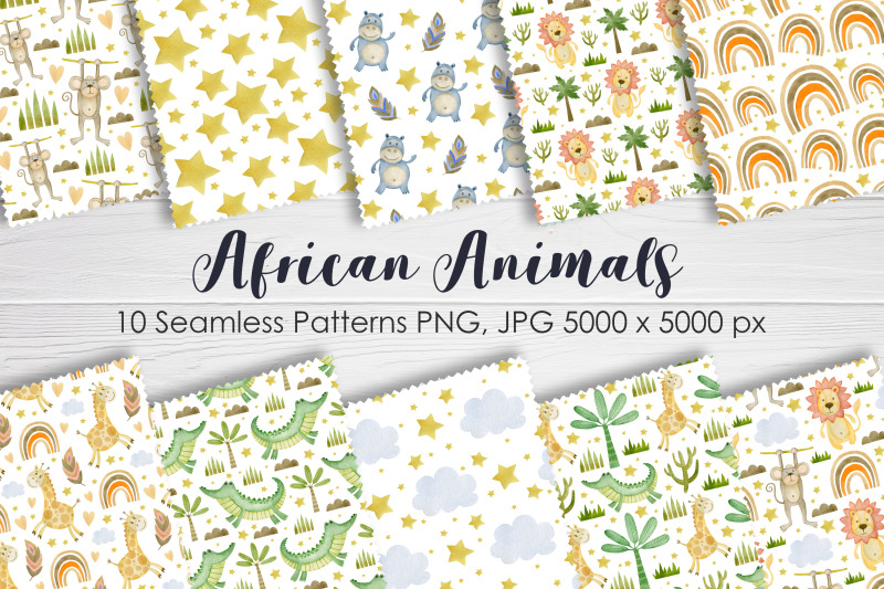 watercolor-african-animals-seamless-patterns