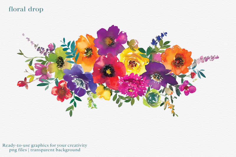 watercolor-bold-colors-flowers-clipart-set