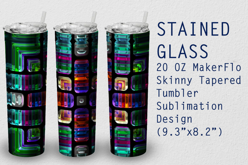 tumbler-tapered-20-oz-sublimation-stained-glass-wrap-design