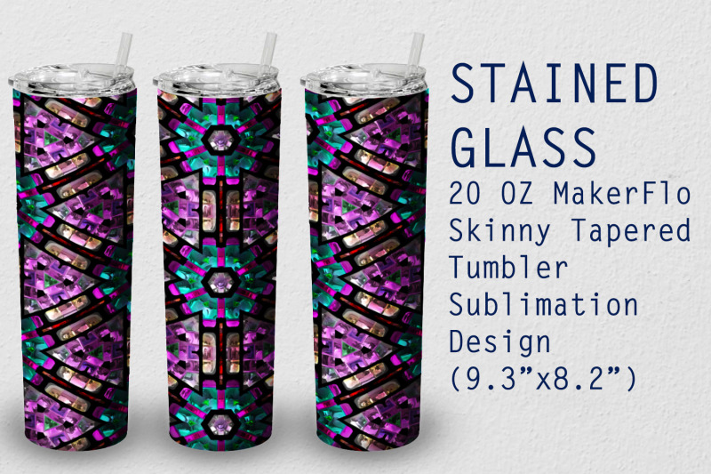 tumbler-tapered-20-oz-sublimation-stained-glass-wrap-design