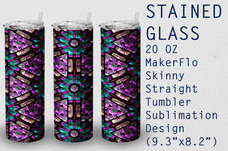 tumbler-straight-20-oz-sublimation-stained-glass-wrap-design