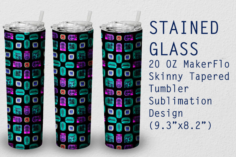 tumbler-tapered-20-oz-sublimation-stained-glass-wrap-design