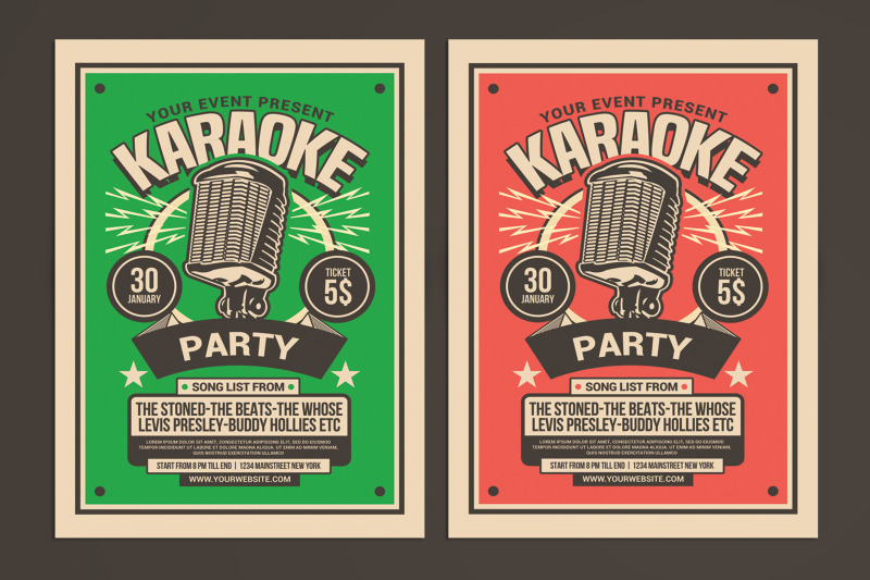karaoke-party-retro-flyer