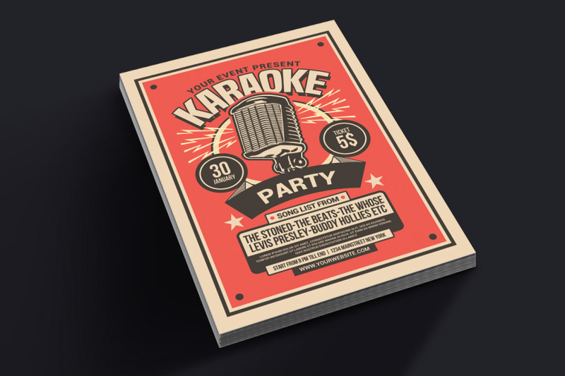 karaoke-party-retro-flyer