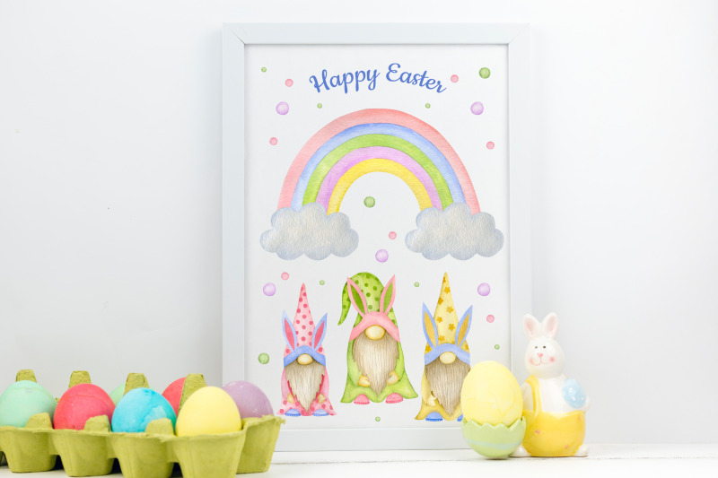 watercolor-easter-bunny-gnomes
