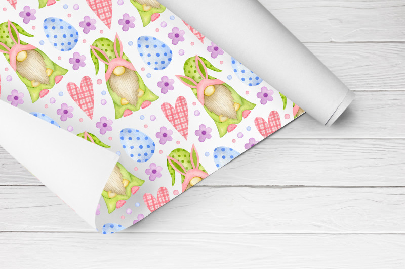 easter-bunny-gnomes-seamless-patterns