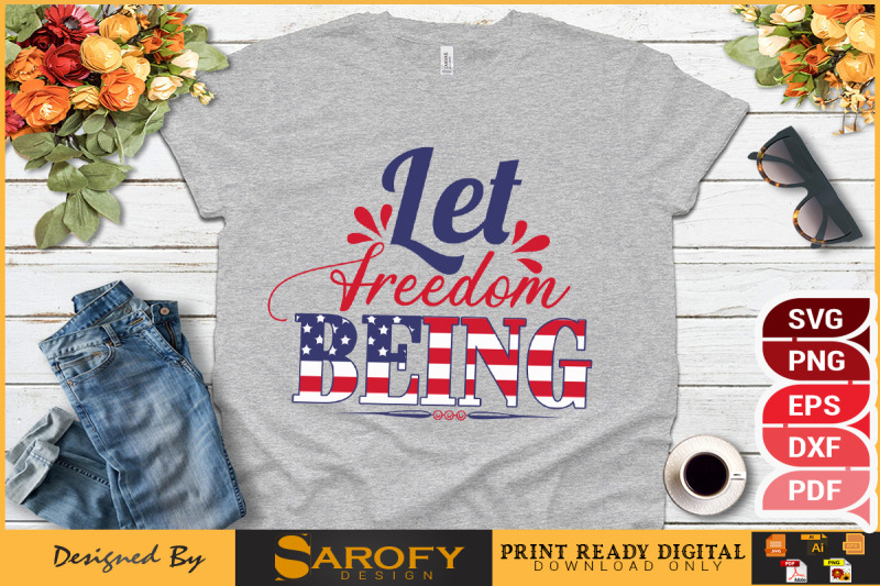 let-freedom-being-independence-day-design-usa-flag