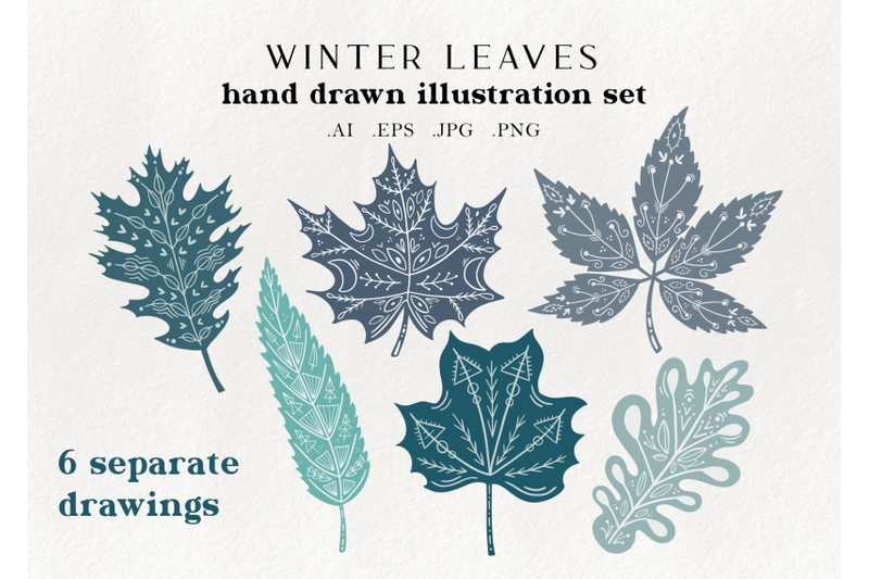winter-leaves-clip-art-modern-scandinavian-leaves-clipart-doodle