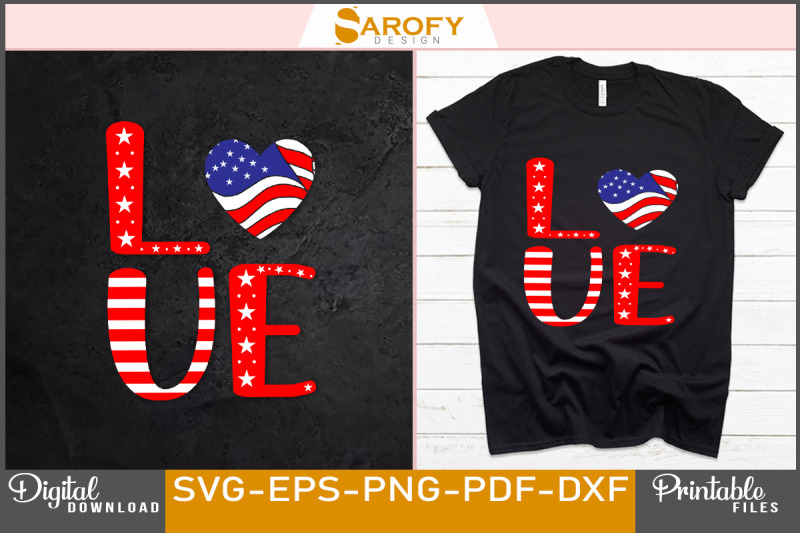 love-4th-of-july-usa-them-sublimation