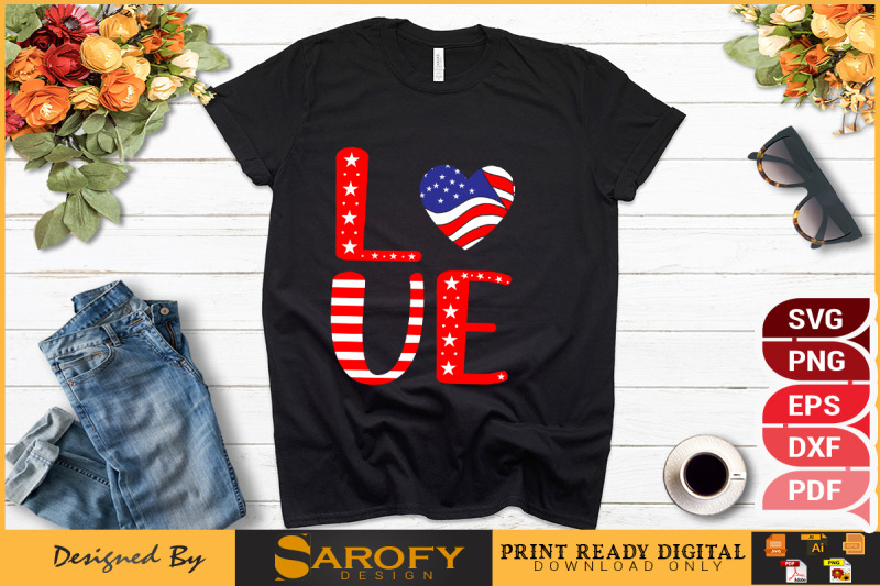 love-4th-of-july-usa-them-sublimation