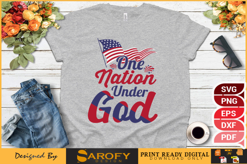 one-nation-under-god-4th-july-design-svg-usa-flag