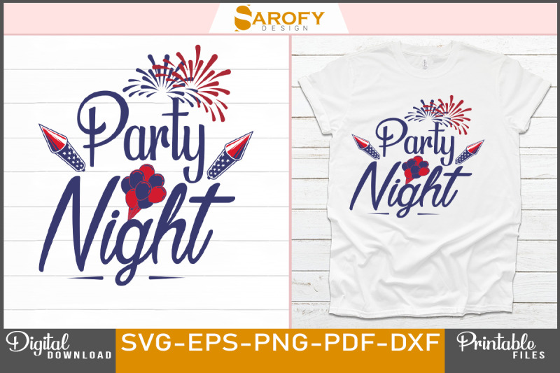 party-night-independence-day-design-svg