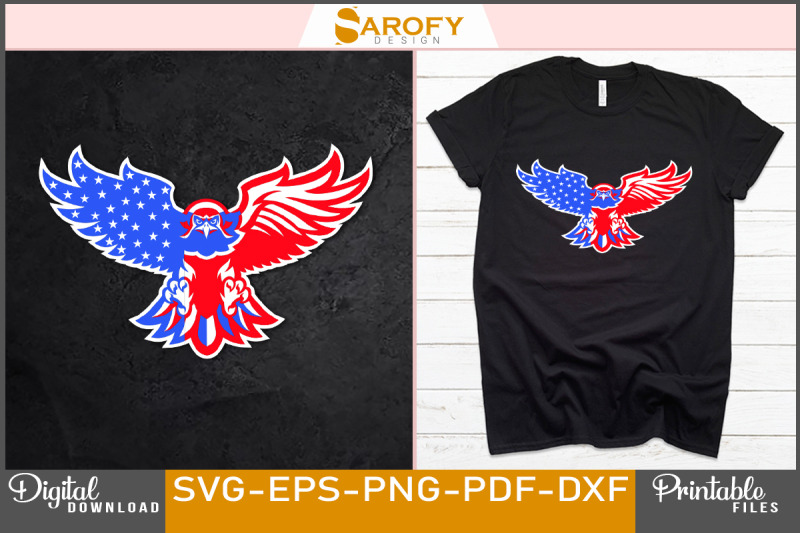 eagle-vector-of-july-design-with-usa-flag-them