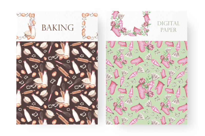 baking-watercolor-digital-paper-bakery-confectioner-cookbook-baker