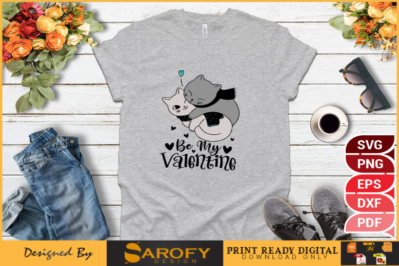 be-my-valentine-cat-lovers-tshirt-design