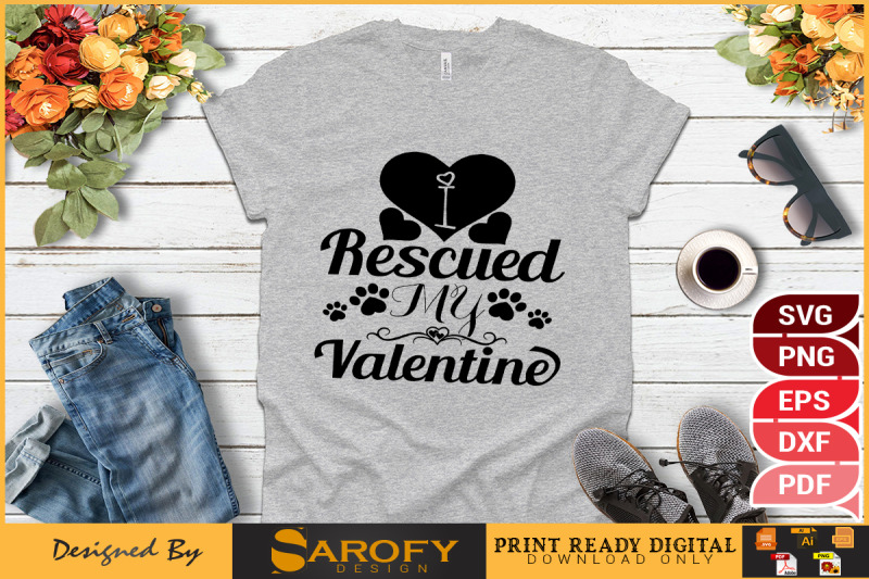 i-rescued-my-valentine-lovely-design-svg