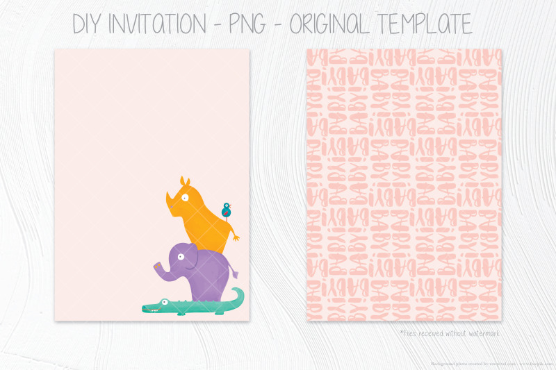 animal-tower-pink-invitation-template