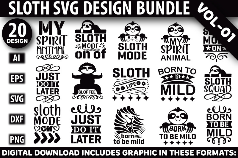 sloth-svg-design-bundle