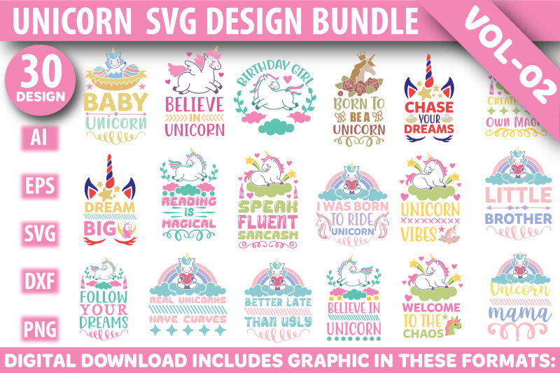 unicorn-svg-design-bundle