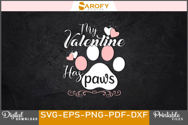 my-valentine-has-paws-design-for-cat-svg