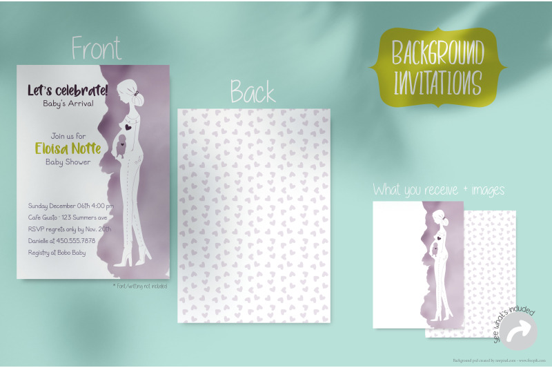 mommy-to-be-baby-belly-lilac-invitation-template