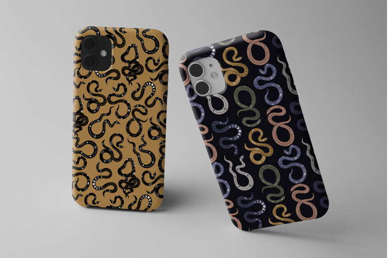 modern-snakes-and-floral-set