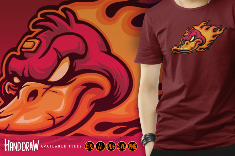 fire-angry-head-duck-mascot-logo