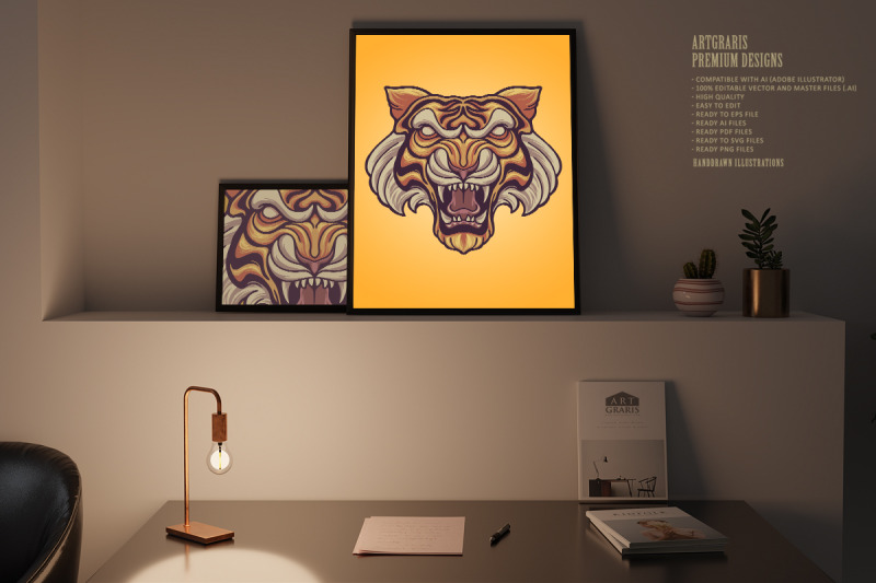 head-tiger-classic-vintage-mascot-illustrations