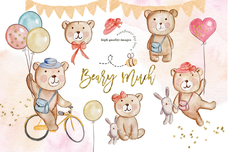 watercolor-cute-beary-clipart-cute-beary-much-love-balloon-bicycle