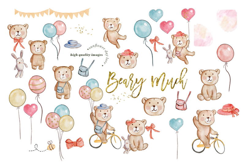 watercolor-cute-beary-clipart-cute-beary-much-love-balloon-bicycle