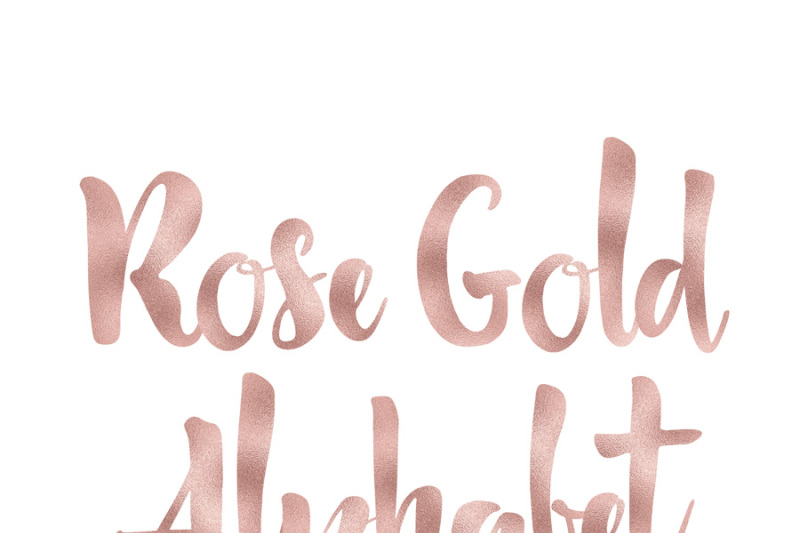 Rose gold foil alphabet clip art By PeDeDesigns | TheHungryJPEG.com