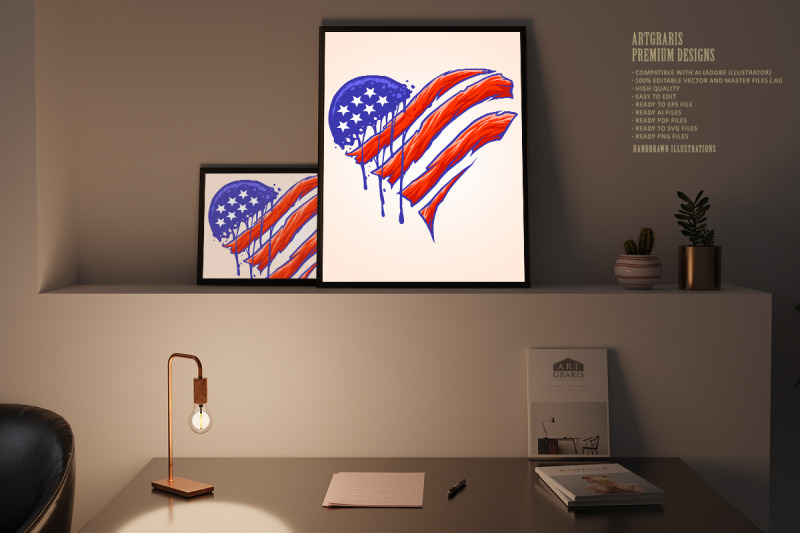 american-flag-heart-shape-illustrations