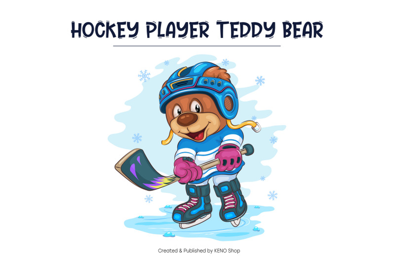 cartoon-teddy-bear-hockey-t-shirt-png-svg