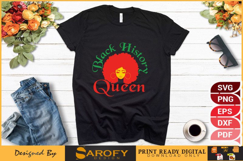 black-history-queen-t-shirt-design-svg