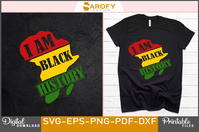 i-am-black-history-t-shirt-design-svg-png
