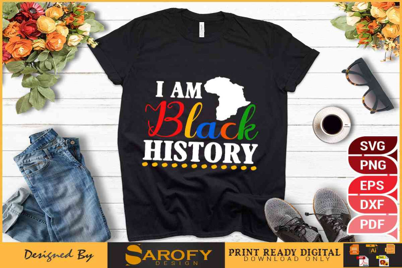 i-am-black-history-t-shirt-design-svg-png