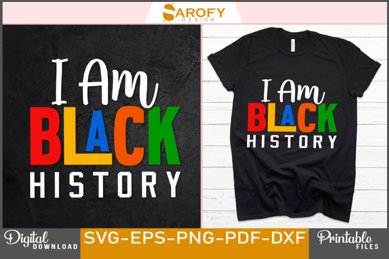 i-am-black-history-t-shirt-design-svg