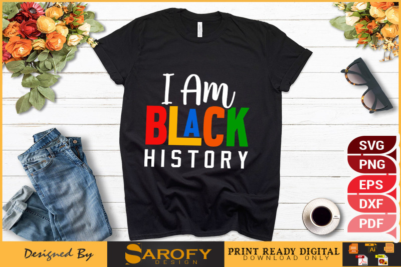i-am-black-history-t-shirt-design-svg
