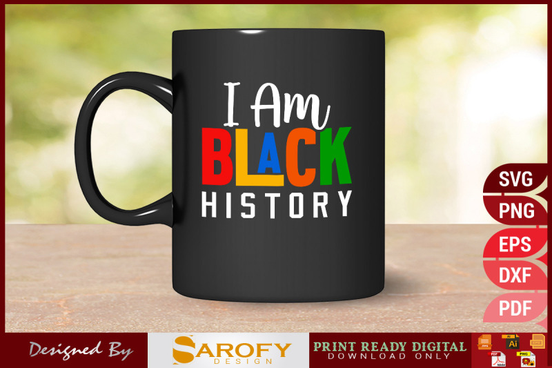 i-am-black-history-t-shirt-design-svg