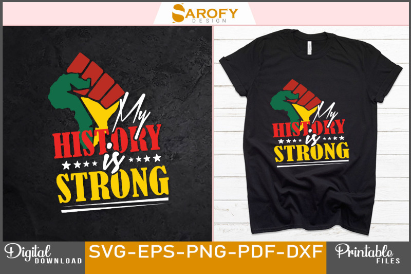 my-history-is-strong-black-history-month-design-svg