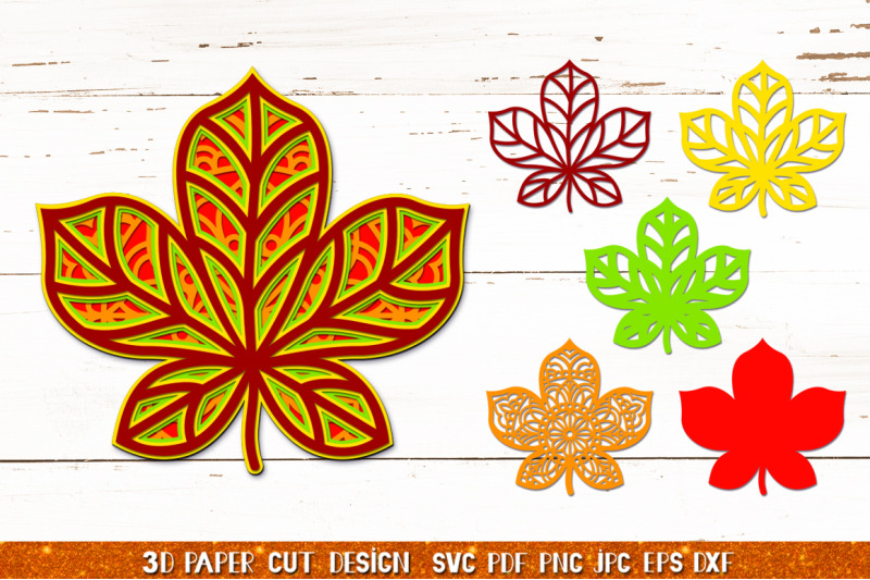 3d-leaves-papercut-bundle-svg-3d-fall-leaves-silhouette-svg