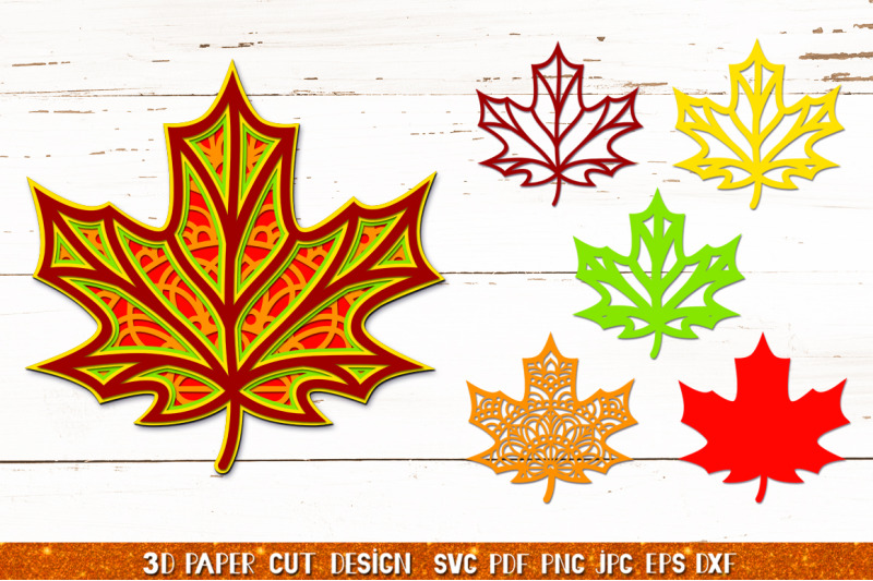 3d-leaves-papercut-bundle-svg-3d-fall-leaves-silhouette-svg