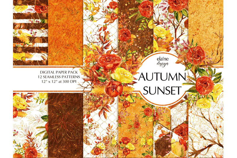 autumn-sunset-digital-paper-pack