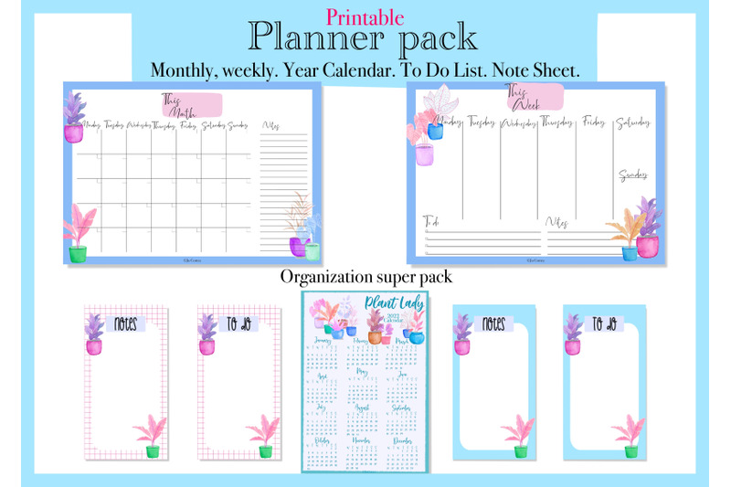 printable-planner-pack-plant-lady-7-pack-a4-planner-daily-organize